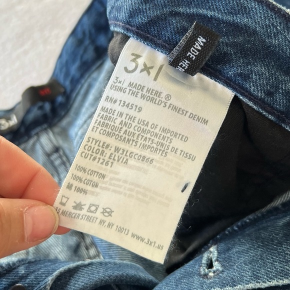 3x1 Higher Ground W3 Gusset Elvia Flare Leg Raw Crop Jeans - Picture 6 of 9